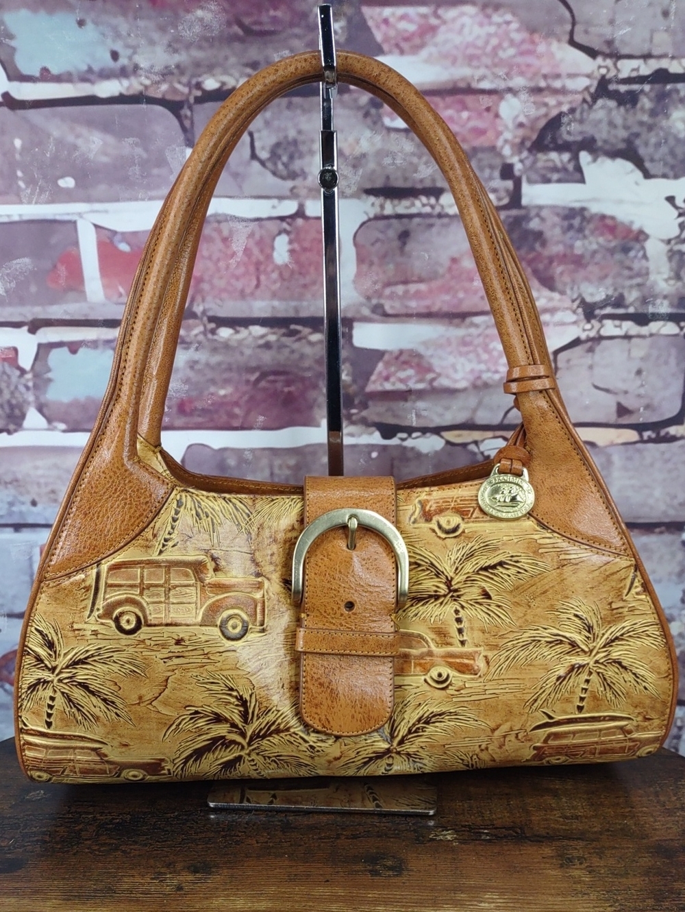 Brahmin "Copa Cabana" Embossed Leather Shoulder Bag